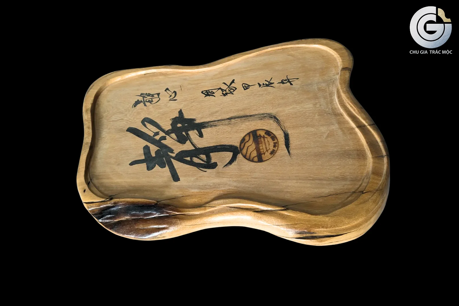 Khay trà gỗ trai vàng Tĩnh Tâm - Ảnh 2