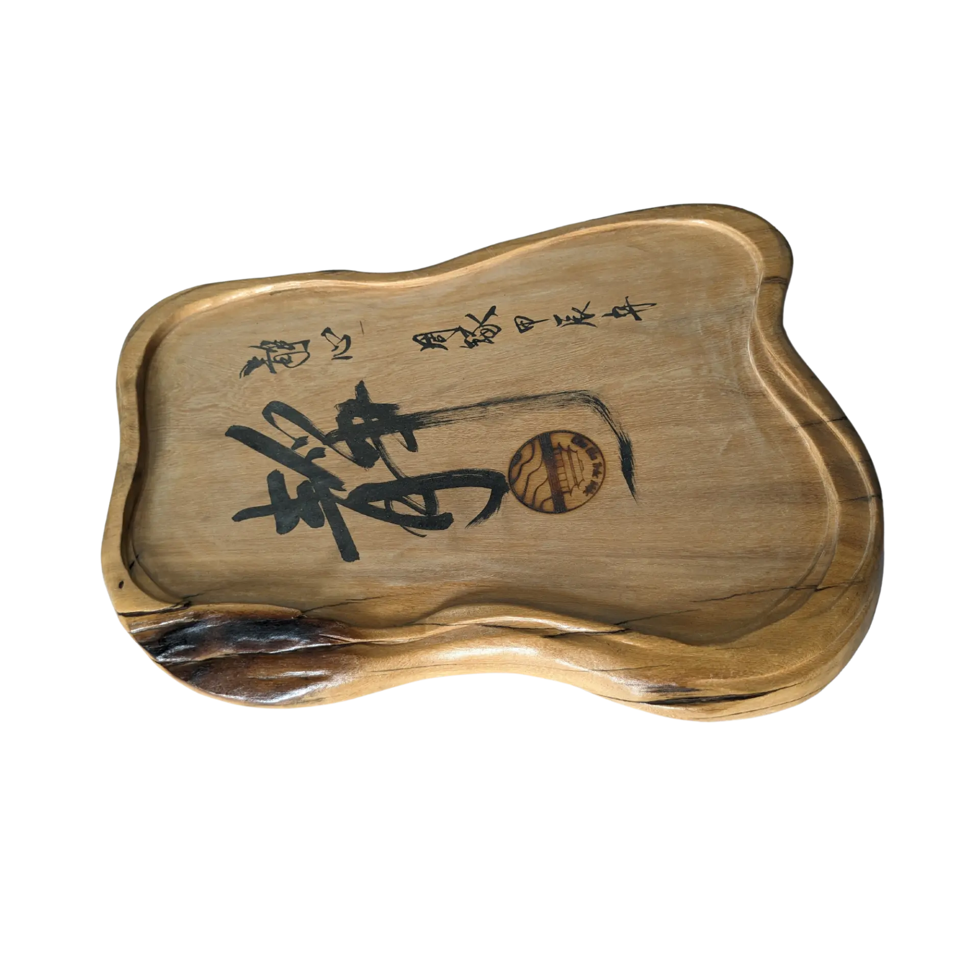 Khay trà gỗ trai vàng