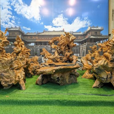 Bộ bàn ghế Ngũ Long (Gỗ Lũa trai vàng)