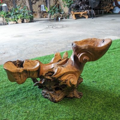 Chậu cảnh Gỗ Lũa trai vàng 2 máng
